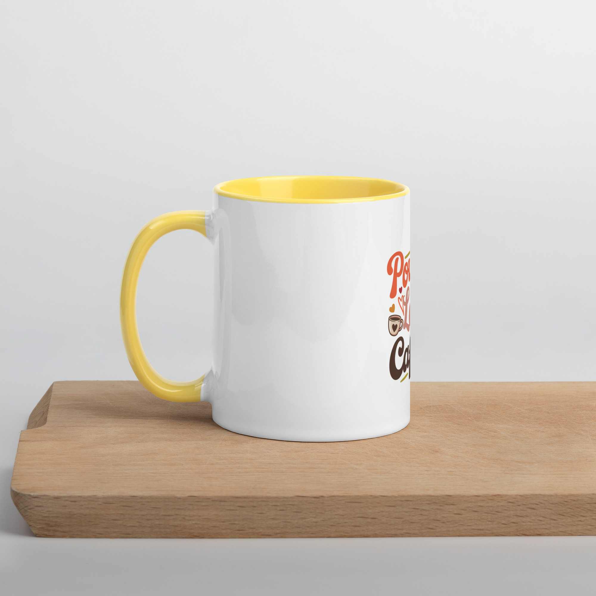"Powered by Love and Caffeine" Mug with Color Inside - Image 5